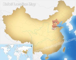 Hebei's location in China