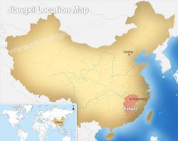 Jiangxi's location in China