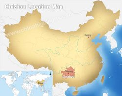 Guizhou's location in China