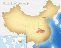 Hubei's location in China