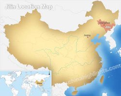 Jilin's location in China