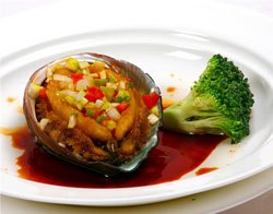 Abalone Carpaccio with Spring Onion Oil