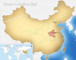 Henan's location in China