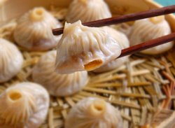Steamed Bun in a Small Bamboo Steamer