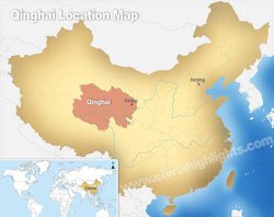 Qinghai's location in China