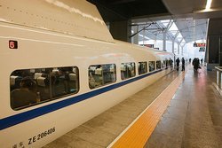 A High Speed Bullet Train Running from Beijing to Tianjin