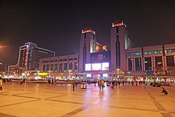 The Night Scenery of Zhengzhou Railway Station