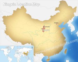 Ningxia's location in China