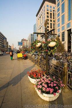 The Street cleaners on the Wangfujing Shopping Str