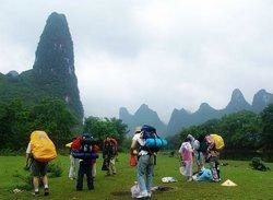 Hiking along Li River