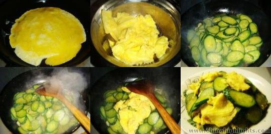 Scrambled Eggs with Cucumber