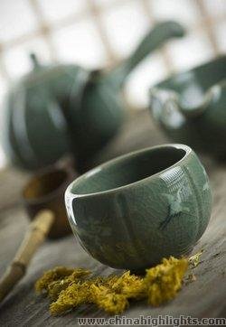 Korean Ceramic Teapot and Cup