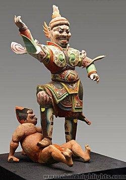 A Colorful Ceramic Buddha Statue of the Tang Dynasty