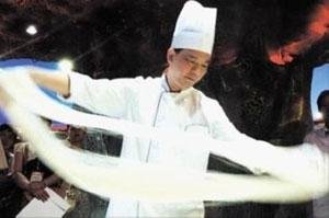 Pullling noodles