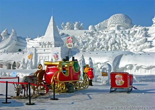 Snow sculptures during Harbin Ice & Snow Festival