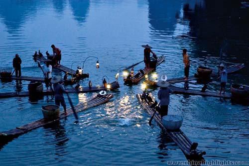 Fishing lights on the Li River