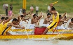 Dragon boat racing on Dragon Boat Festival