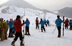 skiing at Nanshan Ski Resort