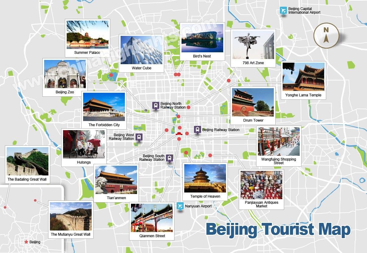 Beijing Map, Map of Beijing's Tourist Attractions and Subway