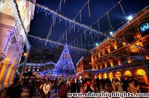 Christmas decorations on the square