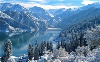 Heavenly Lake (Tian Hu) north of Urumqi in Winter