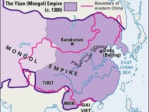 The map of Yuan Daynasty