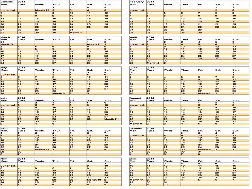 The Chinese Lunar Calendar, the Chinese Traditional Solar Calendar