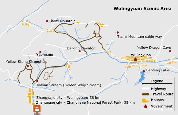 Zhangjiajie Maps Showing Tourist Information