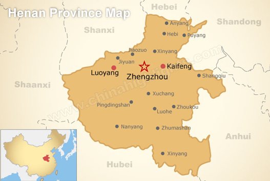 Henan Province Map, Map of Henan in China