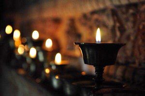 Candles in Tibet