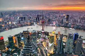 Bird eye view of Shanghai