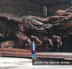 Huge Eagle Woodcarving In Guilin