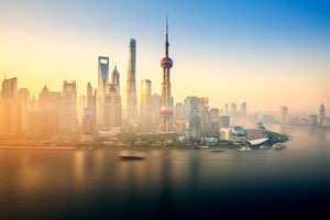 Shanghai skyline at dawn