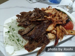 Chicken and lamb doner with rice