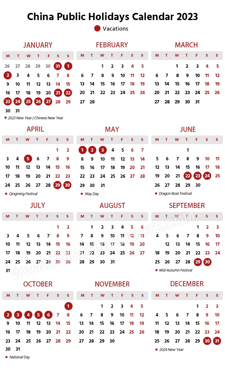 Chinese Public Holiday Calendar 2024 - Lula Sindee