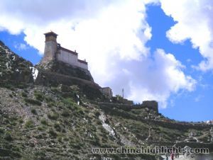 On foot of mountain to look Trandruk Monastery
