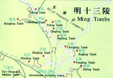 Map Of Beijing Ming Tombs