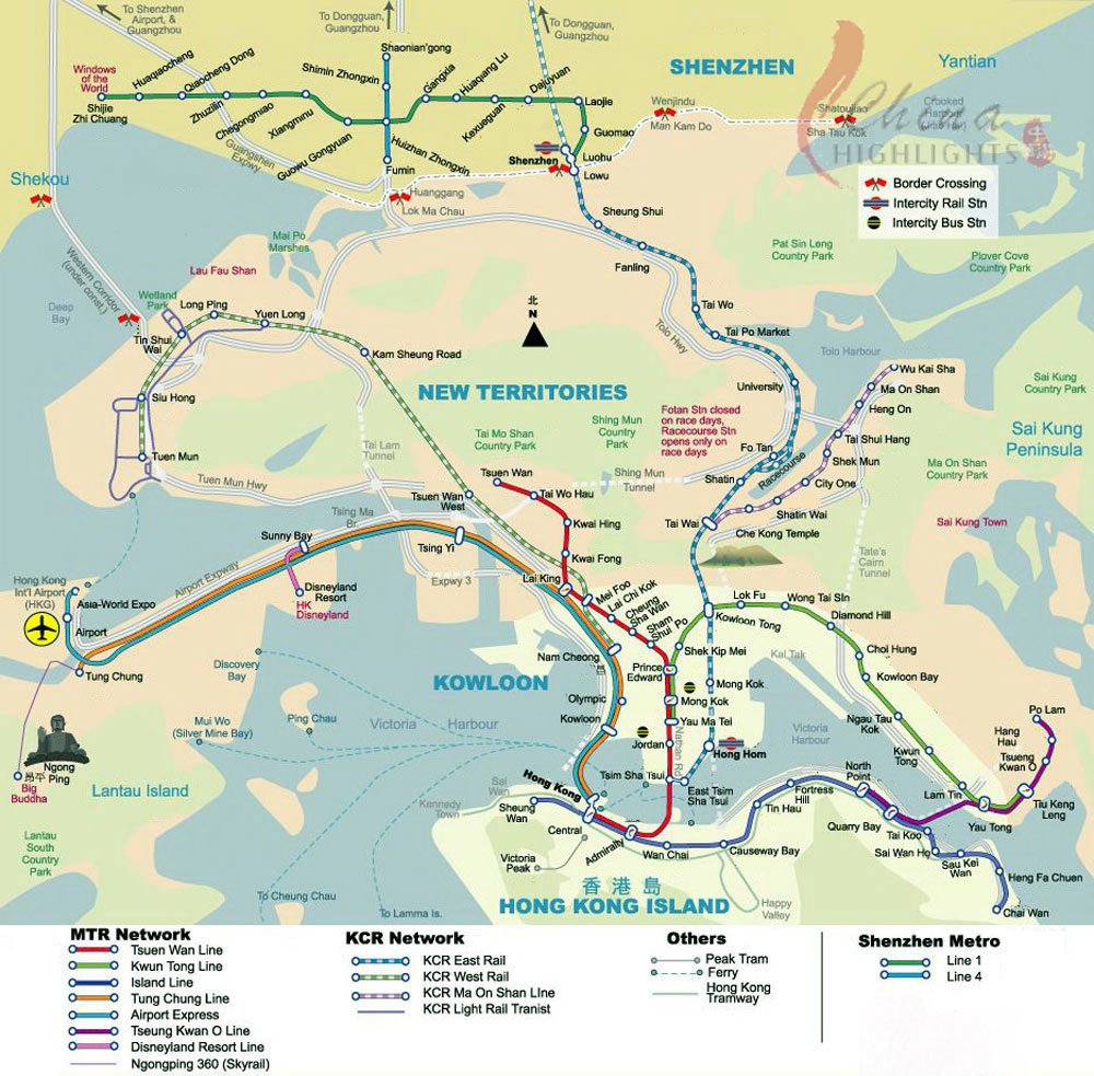 Hong Kong City Center Transport Map Hong Kong Maps China Highlights