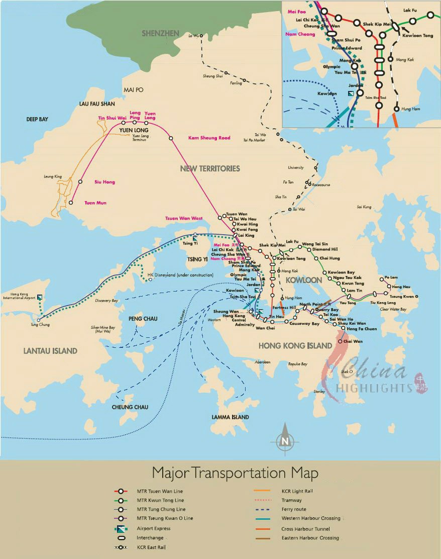 Hong Kong Transportation Map