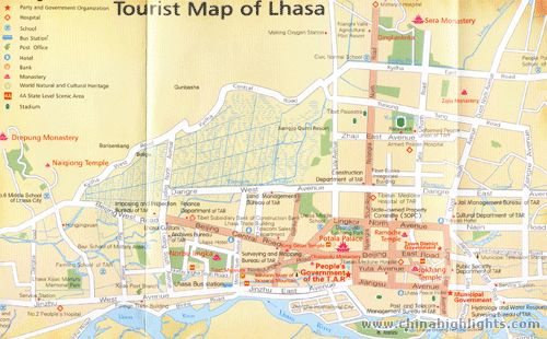 Lhasa Map China