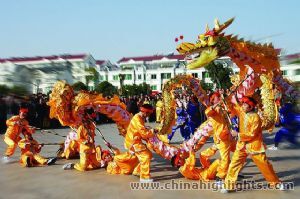 Dragon Dance in Chinese New Year