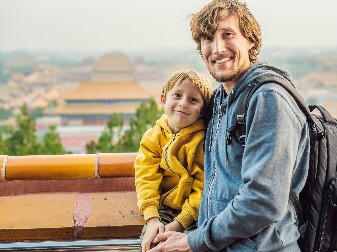 Photo de la famille au sommet de la colline de charbon