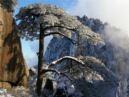 Montagnes Jaunes recouvertes de neige