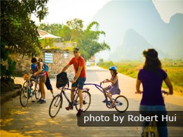 Cycle dans la campagne de Yangshuo