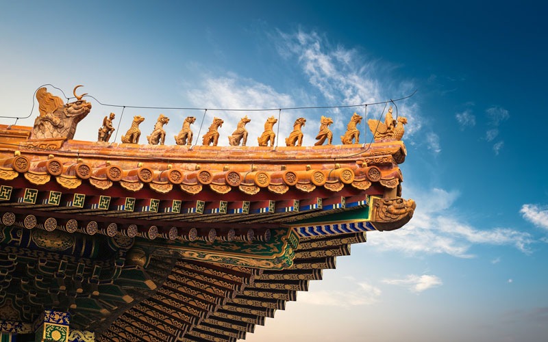 Forbidden city palace interior, beijing, china