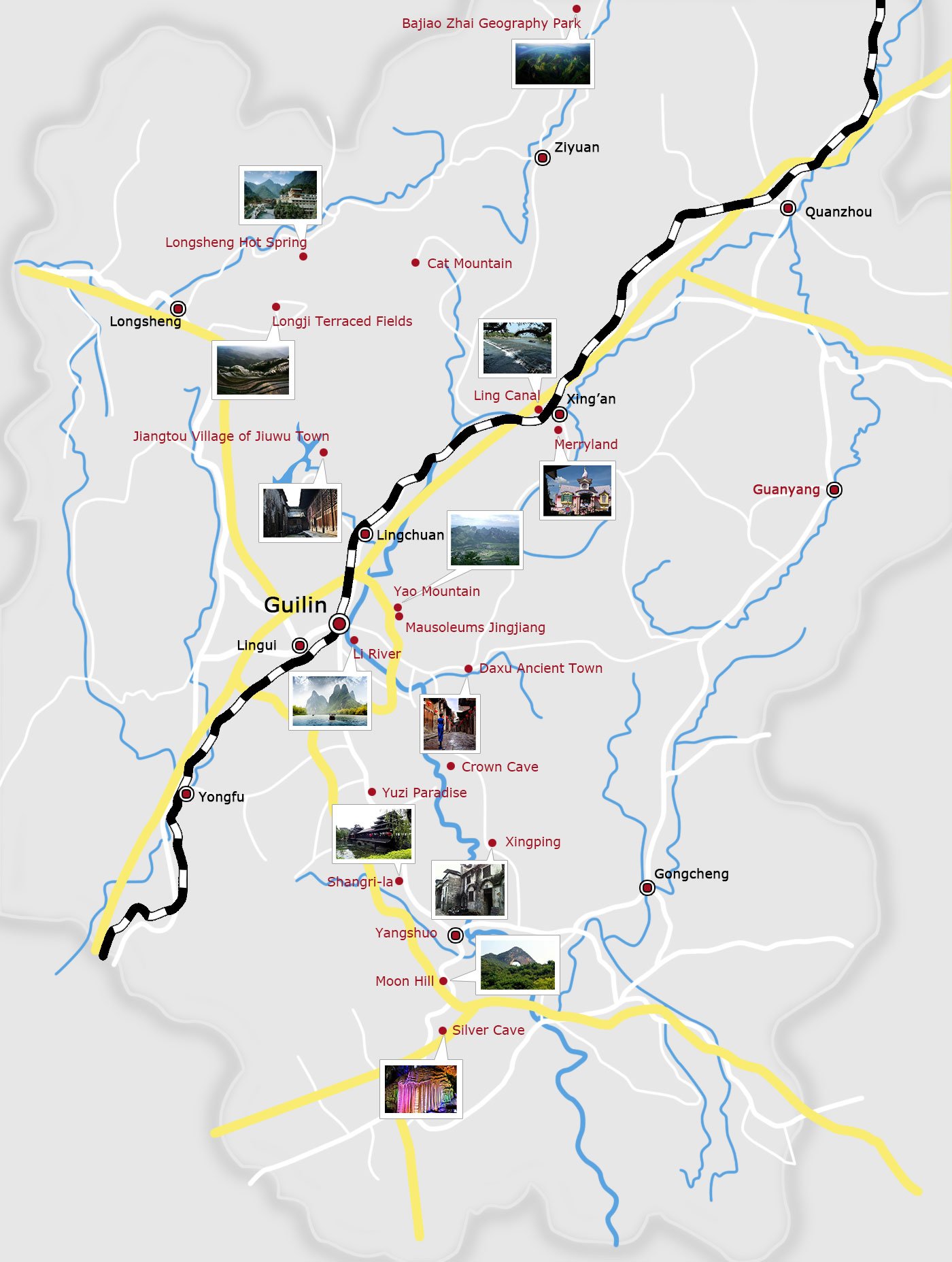 Guilin Tourist Attractions Map Maps Of Guilin, 45% OFF