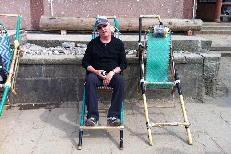 Our guests traveled in sedan chairs