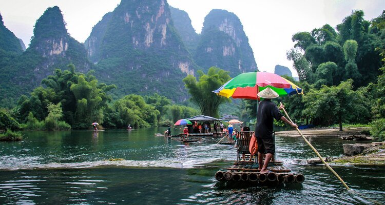 Bamboo Raft on the Yulong River