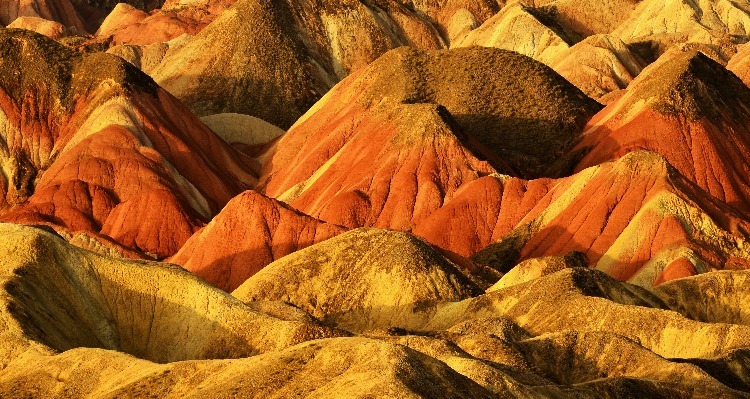 the colorful mountains