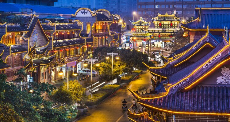 成都旅行　夜景
